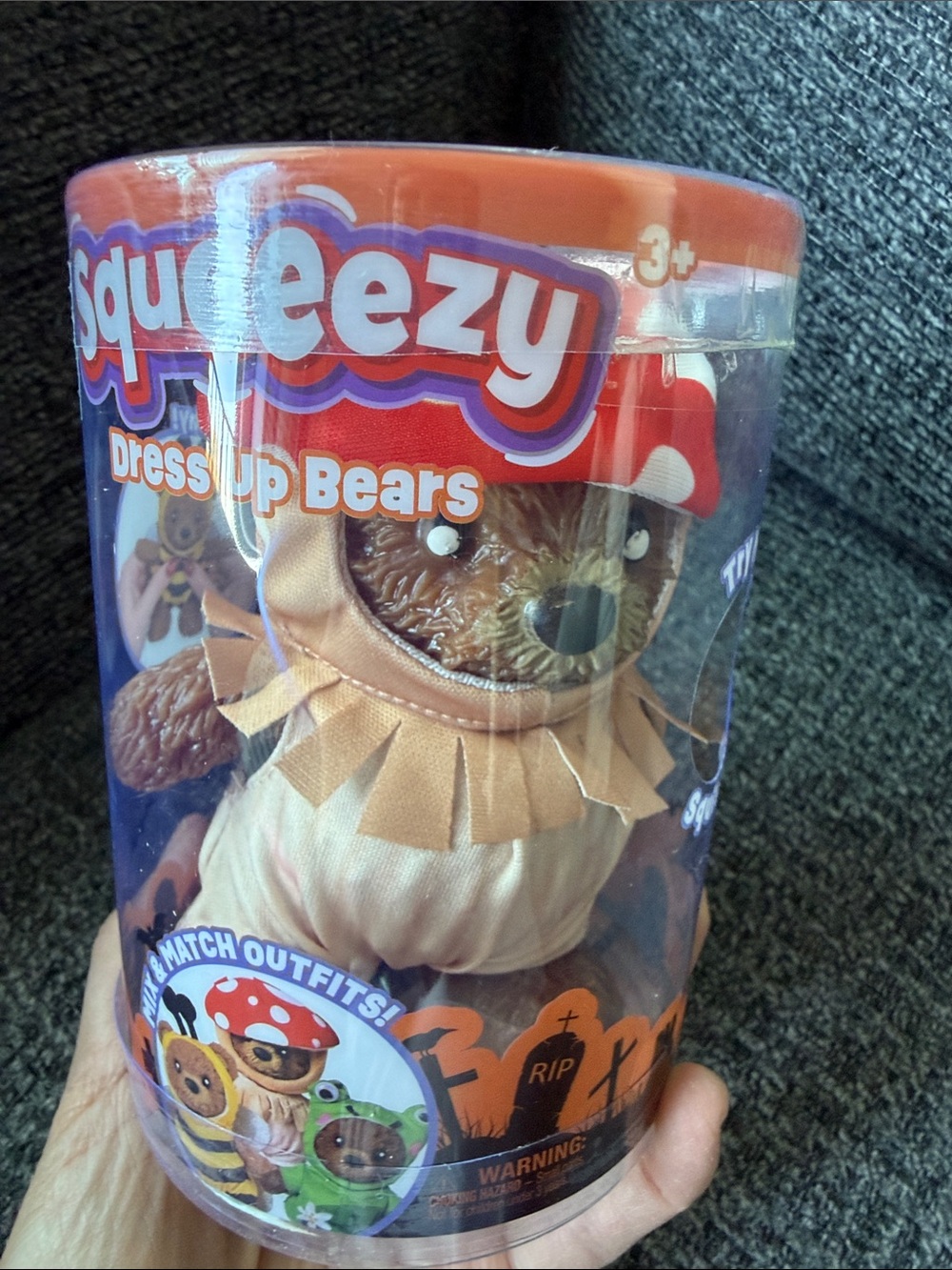 NWT Sunny Days Squeeezy Halloween Dress Up Bears, Mushroom